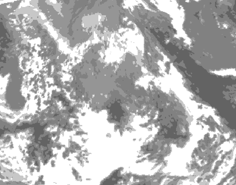 GDPS total cloud 102 hour forecast chart for Canada based on 2026/04/18 0000Z data