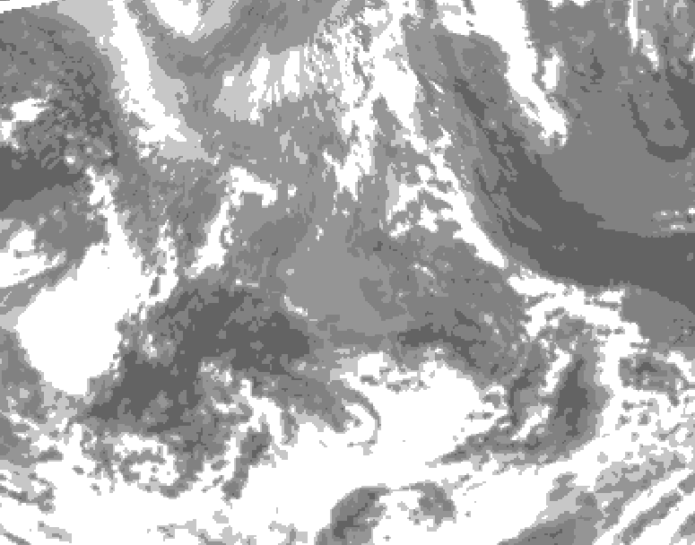 GDPS total cloud 120 hour forecast chart for Canada based on 2026/04/18 0000Z data