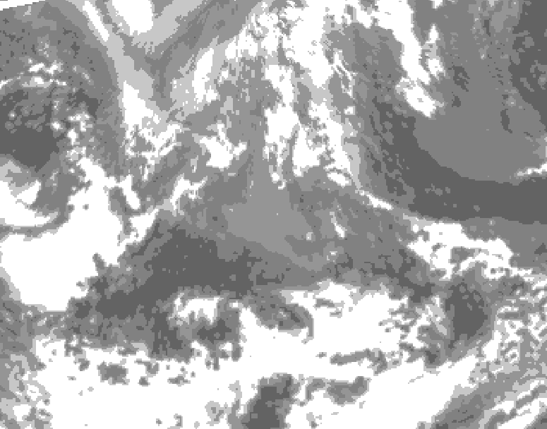 GDPS total cloud 126 hour forecast chart for Canada based on 2026/04/18 0000Z data