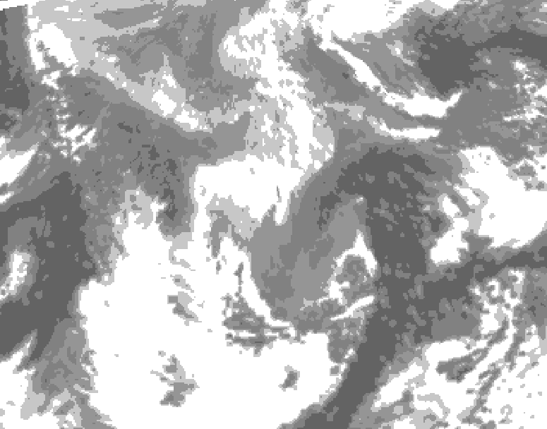 GDPS total cloud 018 hour forecast chart for Canada based on 2026/04/18 1200Z data