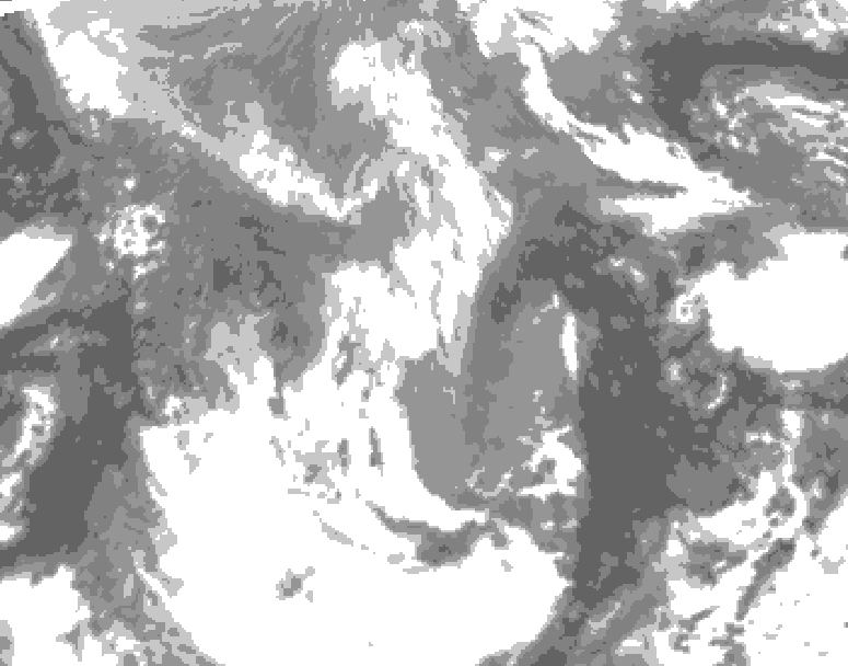 GDPS total cloud 024 hour forecast chart for Canada based on 2026/04/18 1200Z data
