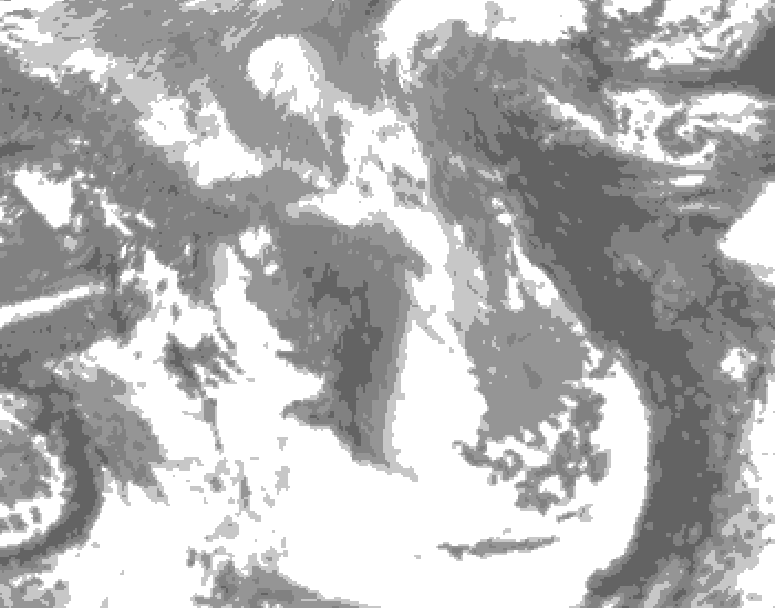 GDPS total cloud 048 hour forecast chart for Canada based on 2026/04/18 1200Z data