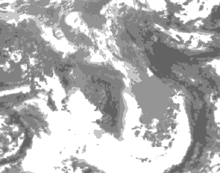 GDPS total cloud 054 hour forecast chart for Canada based on 2026/04/18 1200Z data