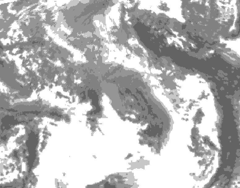 GDPS total cloud 072 hour forecast chart for Canada based on 2026/04/18 1200Z data