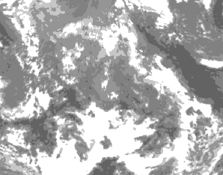 GDPS total cloud 096 hour forecast chart for Canada based on 2026/04/18 1200Z data