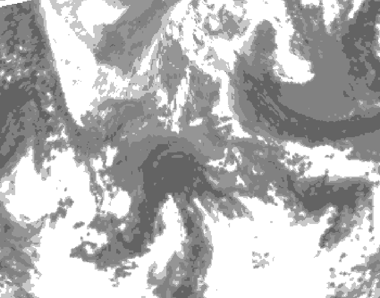 GDPS total cloud 126 hour forecast chart for Canada based on 2026/04/18 1200Z data