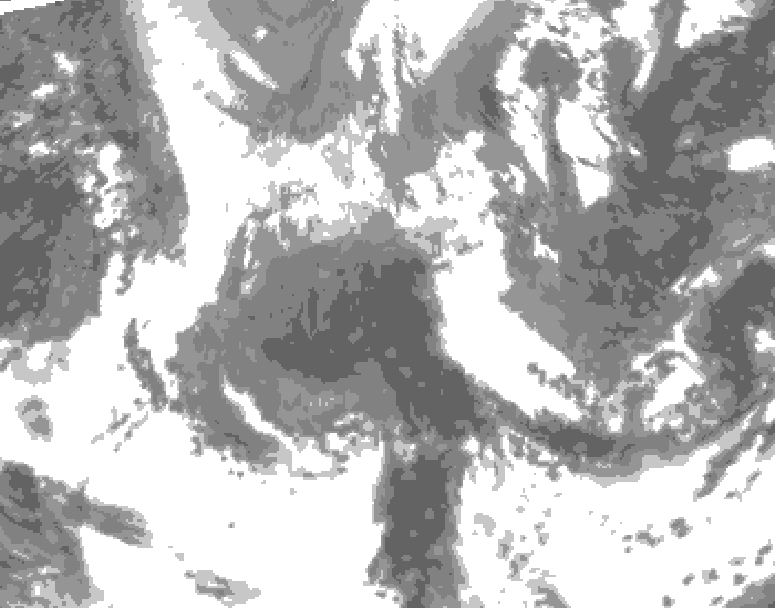 GDPS total cloud 150 hour forecast chart for Canada based on 2026/04/18 1200Z data