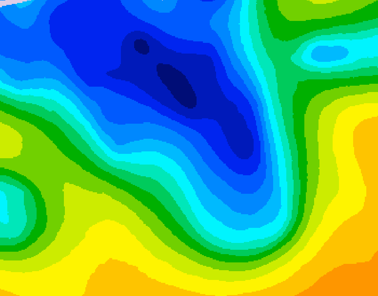 GDPS 500 millibar geopotential height 024 hour forecast chart for Canada based on 2026/04/19 0000Z data