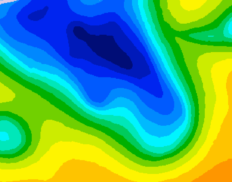 GDPS 500 millibar geopotential height 036 hour forecast chart for Canada based on 2026/04/19 0000Z data