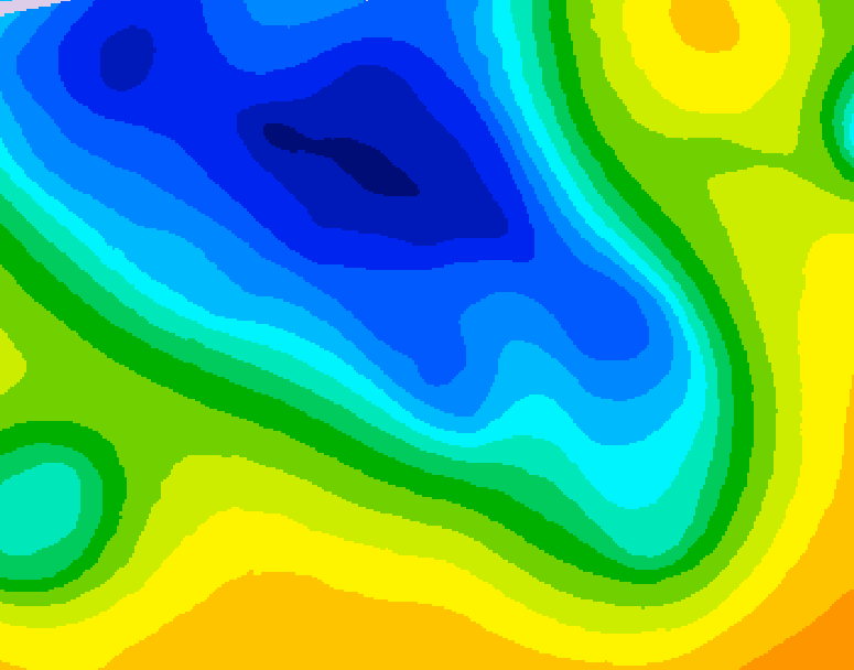 GDPS 500 millibar geopotential height 048 hour forecast chart for Canada based on 2026/04/19 0000Z data