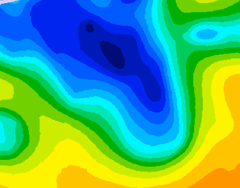 GDPS 500 millibar geopotential height 012 hour forecast chart for Canada based on 2026/04/19 1200Z data