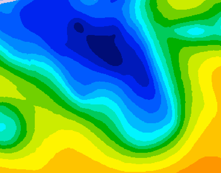 GDPS 500 millibar geopotential height 018 hour forecast chart for Canada based on 2026/04/19 1200Z data