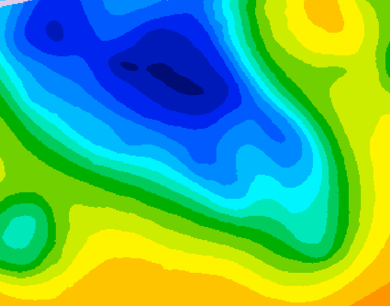GDPS 500 millibar geopotential height 042 hour forecast chart for Canada based on 2026/04/19 1200Z data