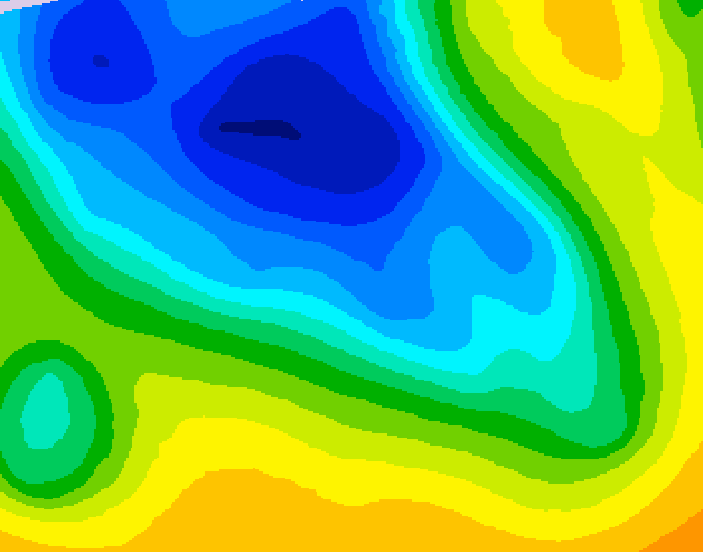 GDPS 500 millibar geopotential height 048 hour forecast chart for Canada based on 2026/04/19 1200Z data