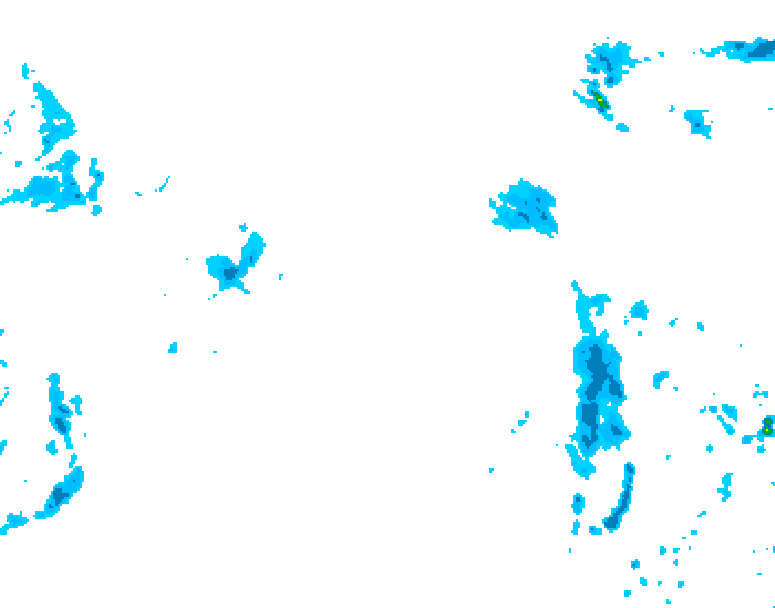 GDPS precipitation 018 hour forecast chart for Canada based on 2026/04/19 0000Z data