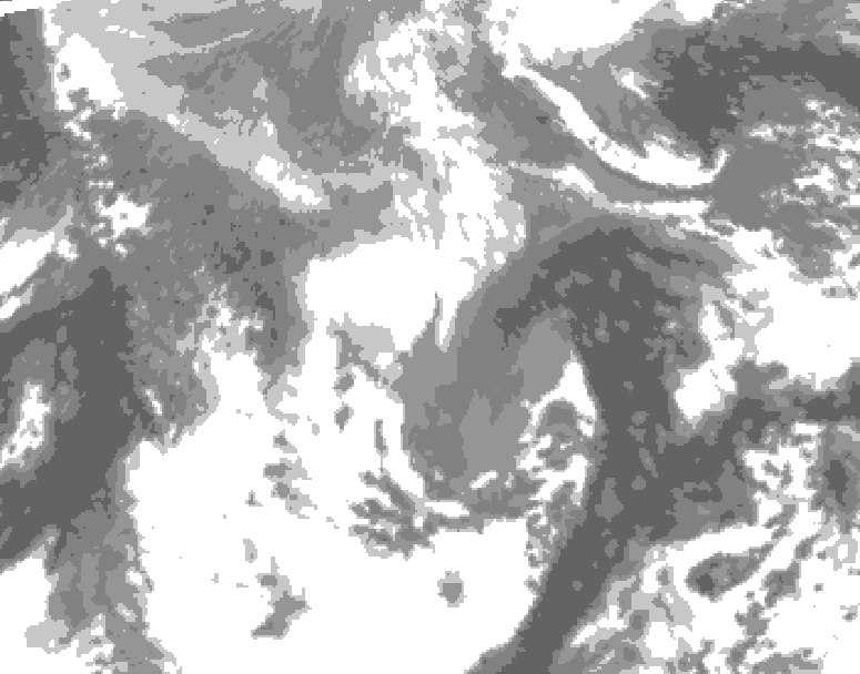 GDPS total cloud 006 hour forecast chart for Canada based on 2026/04/19 0000Z data