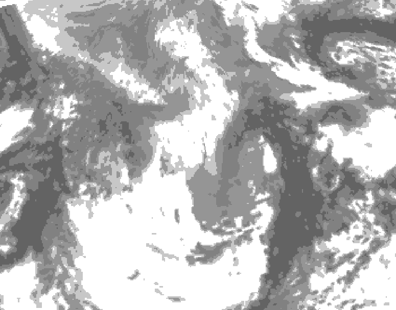 GDPS total cloud 012 hour forecast chart for Canada based on 2026/04/19 0000Z data