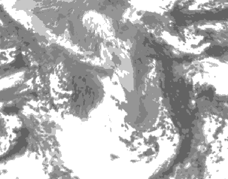 GDPS total cloud 024 hour forecast chart for Canada based on 2026/04/19 0000Z data