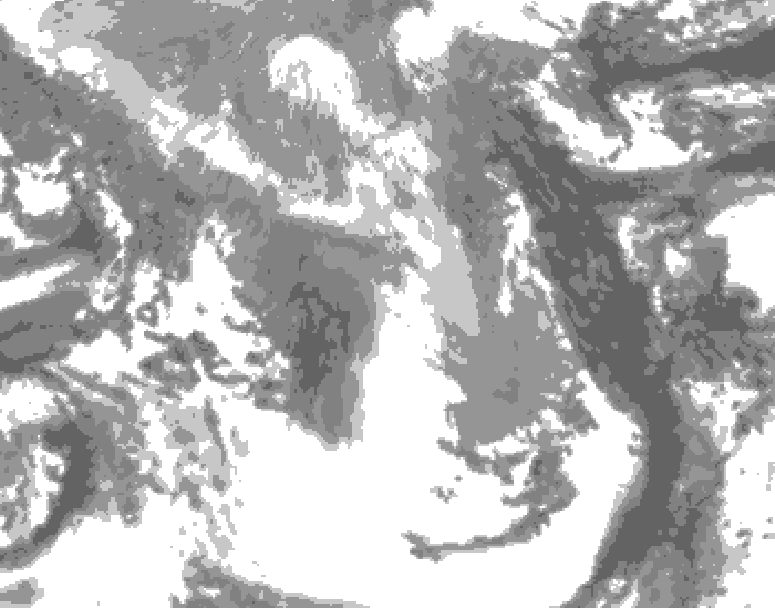 GDPS total cloud 030 hour forecast chart for Canada based on 2026/04/19 0000Z data