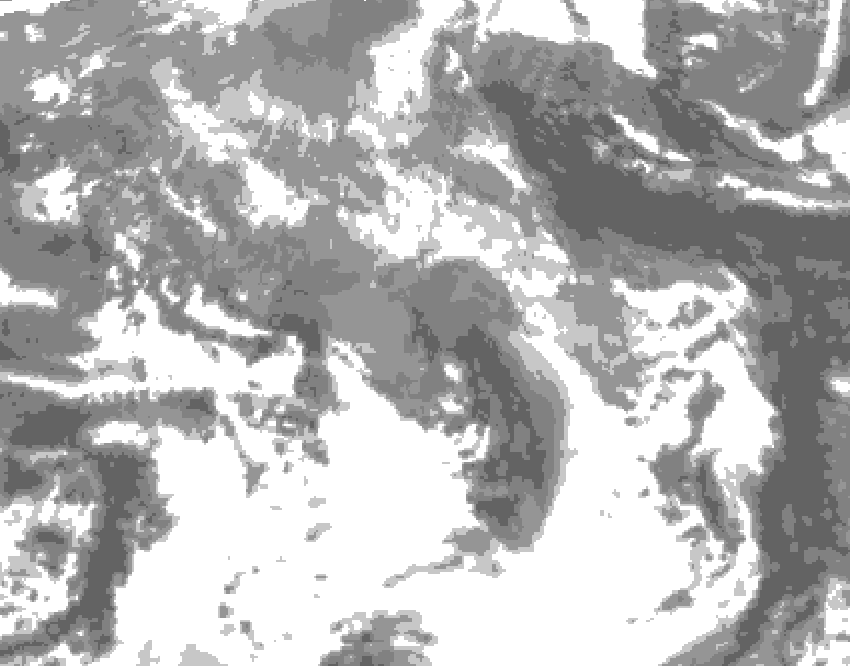 GDPS total cloud 054 hour forecast chart for Canada based on 2026/04/19 0000Z data