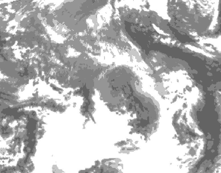 GDPS total cloud 060 hour forecast chart for Canada based on 2026/04/19 0000Z data