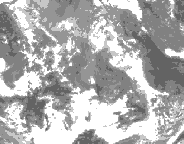 GDPS total cloud 084 hour forecast chart for Canada based on 2026/04/19 0000Z data