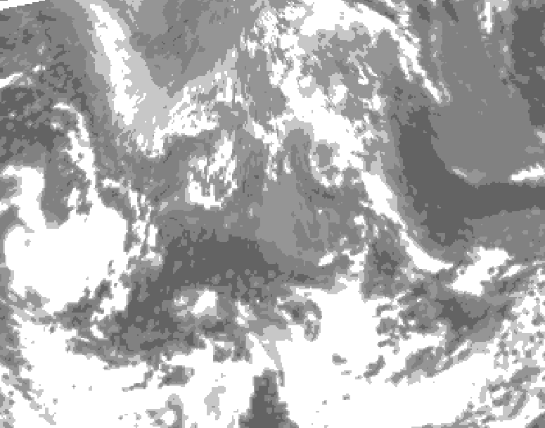 GDPS total cloud 102 hour forecast chart for Canada based on 2026/04/19 0000Z data