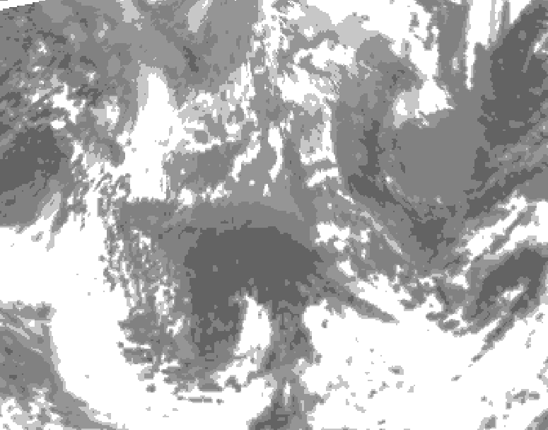 GDPS total cloud 120 hour forecast chart for Canada based on 2026/04/19 0000Z data