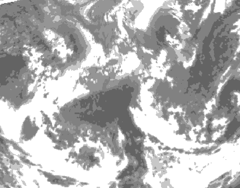 GDPS total cloud 138 hour forecast chart for Canada based on 2026/04/19 0000Z data