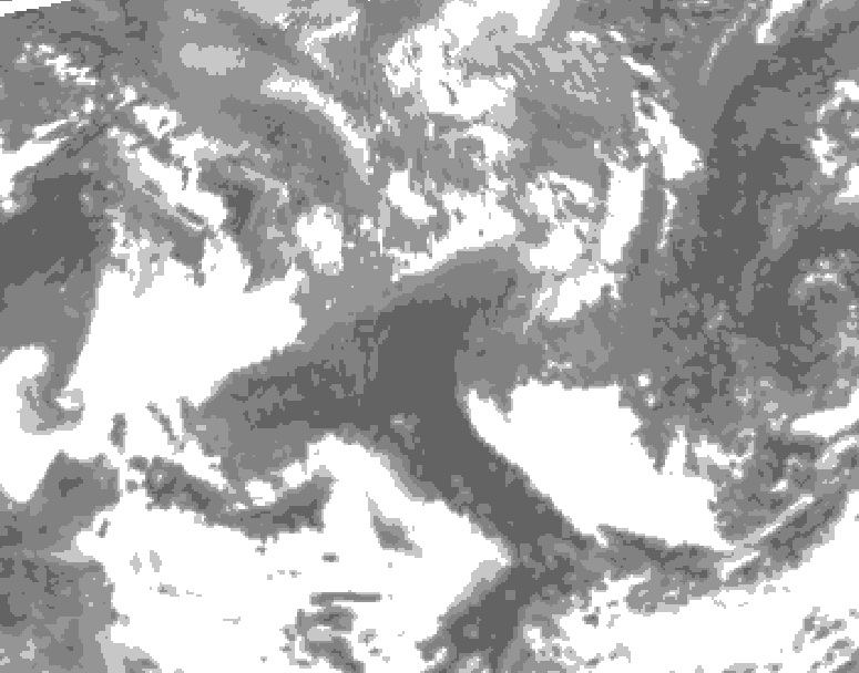 GDPS total cloud 150 hour forecast chart for Canada based on 2026/04/19 0000Z data