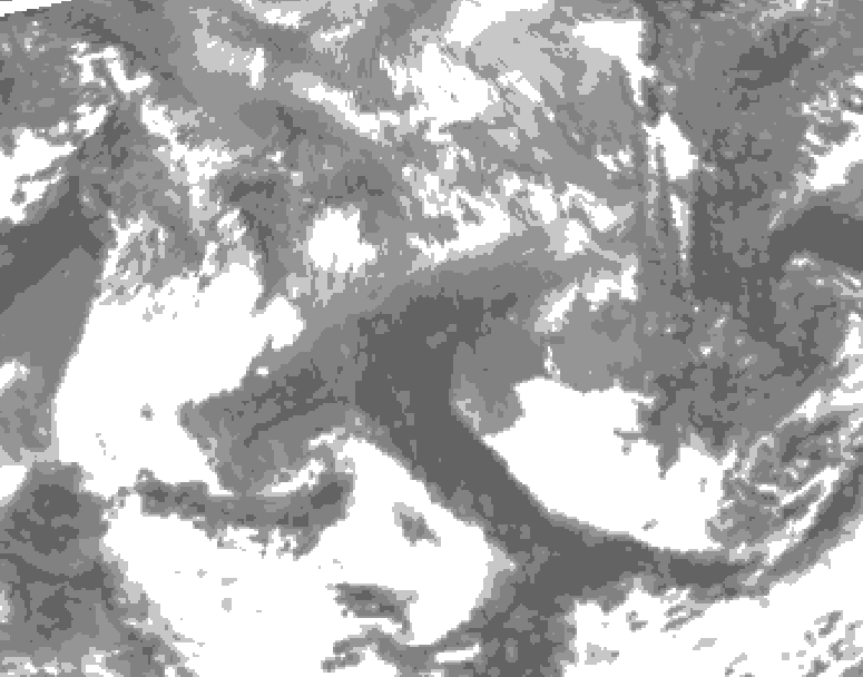 GDPS total cloud 156 hour forecast chart for Canada based on 2026/04/19 0000Z data