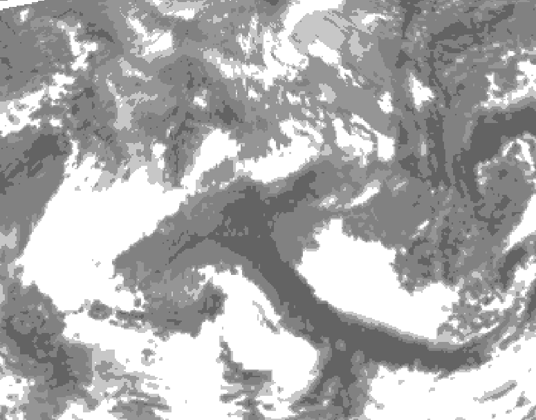 GDPS total cloud 162 hour forecast chart for Canada based on 2026/04/19 0000Z data