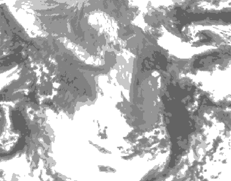 GDPS total cloud 006 hour forecast chart for Canada based on 2026/04/19 1200Z data