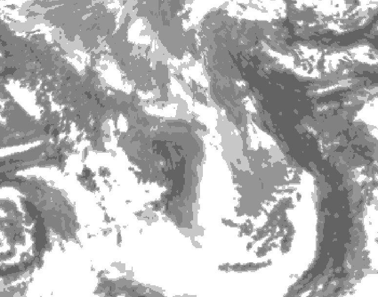 GDPS total cloud 024 hour forecast chart for Canada based on 2026/04/19 1200Z data