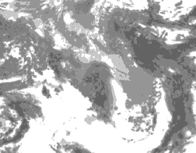 GDPS total cloud 030 hour forecast chart for Canada based on 2026/04/19 1200Z data