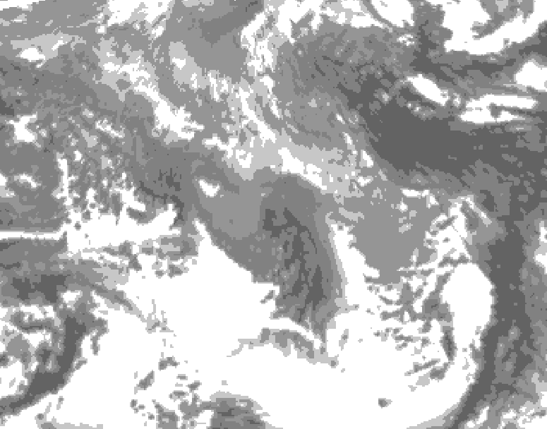GDPS total cloud 036 hour forecast chart for Canada based on 2026/04/19 1200Z data