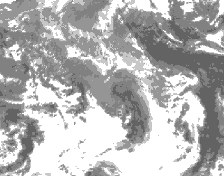 GDPS total cloud 042 hour forecast chart for Canada based on 2026/04/19 1200Z data