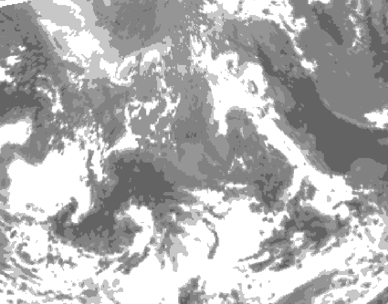 GDPS total cloud 084 hour forecast chart for Canada based on 2026/04/19 1200Z data