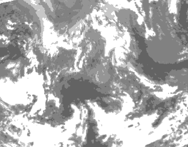 GDPS total cloud 096 hour forecast chart for Canada based on 2026/04/19 1200Z data