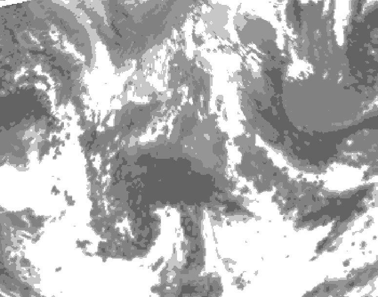 GDPS total cloud 102 hour forecast chart for Canada based on 2026/04/19 1200Z data