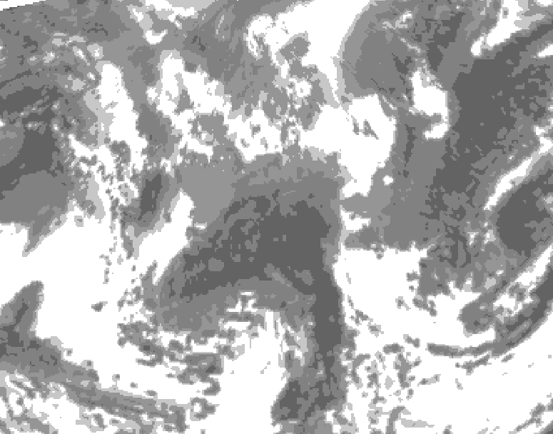 GDPS total cloud 132 hour forecast chart for Canada based on 2026/04/19 1200Z data
