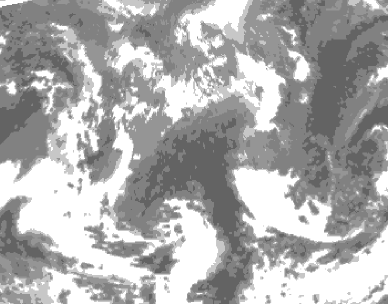 GDPS total cloud 138 hour forecast chart for Canada based on 2026/04/19 1200Z data