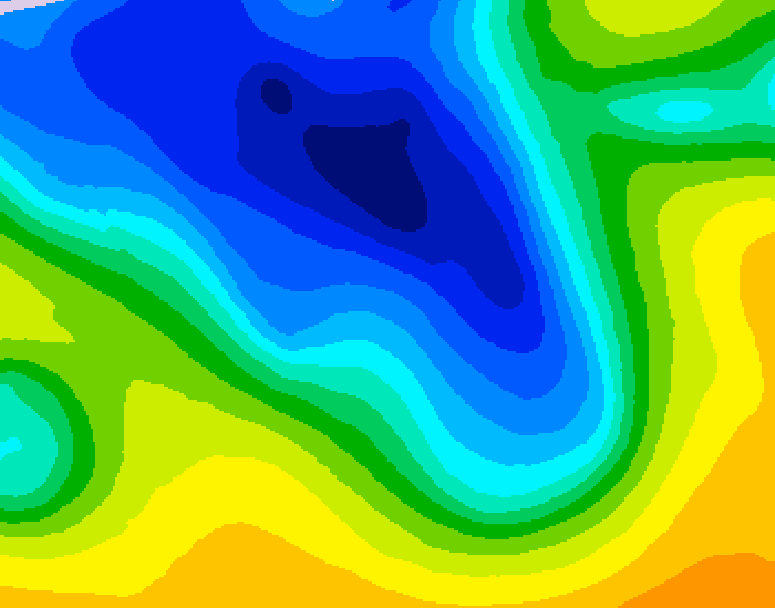GDPS 500 millibar geopotential height 006 hour forecast chart for Canada based on 2026/04/20 0000Z data