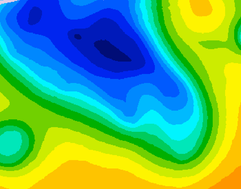 GDPS 500 millibar geopotential height 024 hour forecast chart for Canada based on 2026/04/20 0000Z data