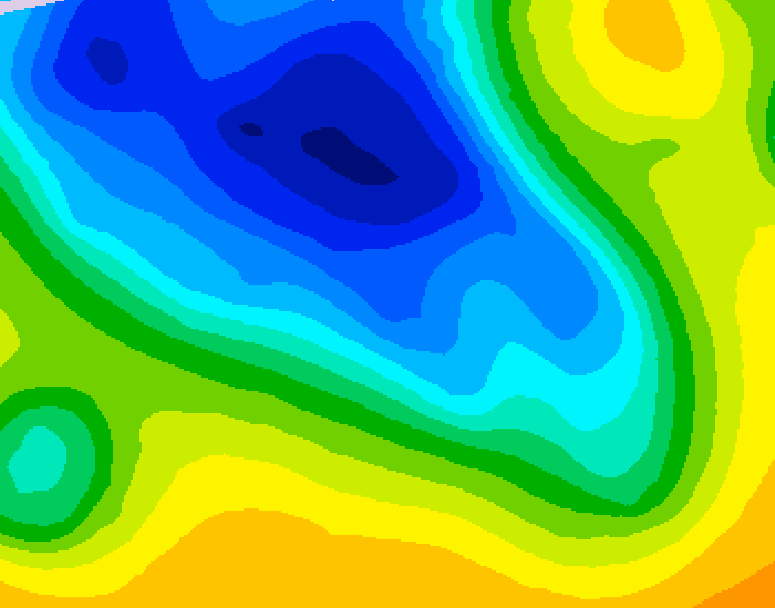 GDPS 500 millibar geopotential height 030 hour forecast chart for Canada based on 2026/04/20 0000Z data