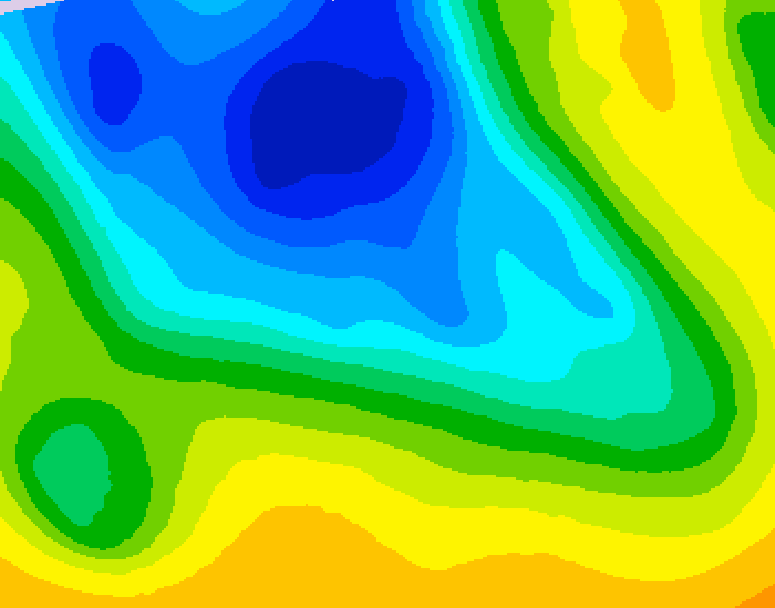 GDPS 500 millibar geopotential height 048 hour forecast chart for Canada based on 2026/04/20 0000Z data