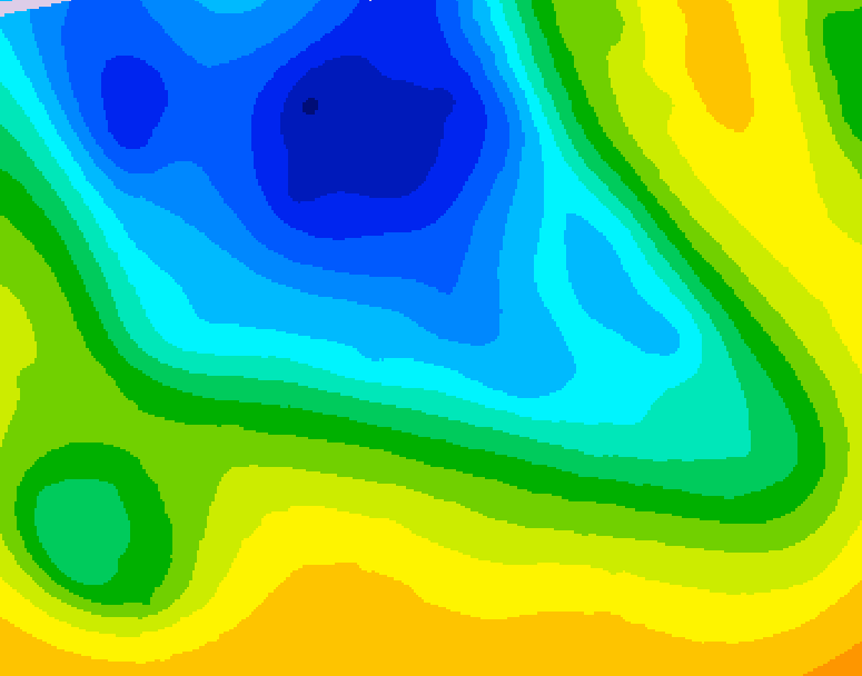 GDPS 500 millibar geopotential height 036 hour forecast chart for Canada based on 2026/04/20 1200Z data