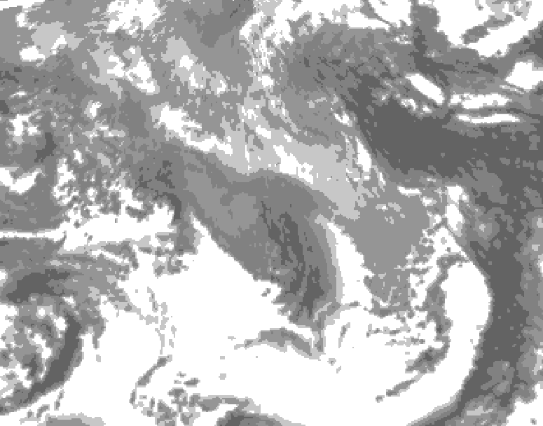 GDPS total cloud 024 hour forecast chart for Canada based on 2026/04/20 0000Z data