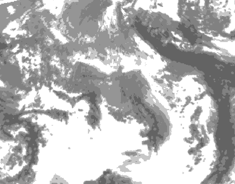 GDPS total cloud 036 hour forecast chart for Canada based on 2026/04/20 0000Z data