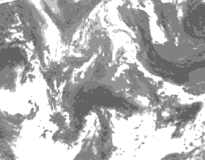 GDPS total cloud 090 hour forecast chart for Canada based on 2026/04/20 0000Z data